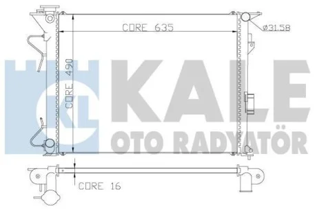 KALE HYUNDAI Радіатор охолодження двиг. Grandeur, Sonata V,VI 2.4/3.3 05- для Kale-oto-radyator 369800 фото товара