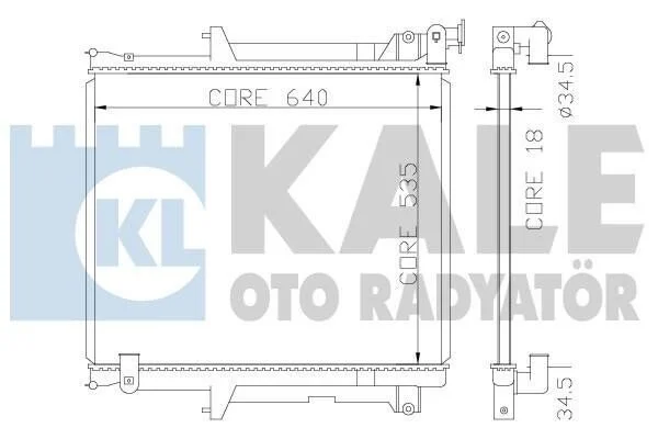 <strong>Радіатор охолодження двигуна (паяний) Mitsubishi L200 (05-) 2.5Di-D KALE OTO RADYATOR Kale-oto-radyator 370400 (фото 1)</strong>