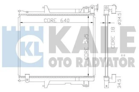 Радіатор охолодження двигуна (паяний) Mitsubishi L200 (05-) 2.5Di-D KALE OTO RADYATOR для Kale-oto-radyator 370400 фото товара
