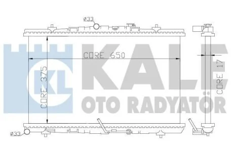 KALE OPEL Радіатор охолодження Astra H 1.3/1.9CDTI для Kale-oto-radyator 371300 фото товару