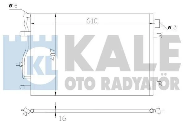 <strong>KALE VW Радіатор кондиціонера (конденсатор) Audi A4/6 00- Kale-oto-radyator 375700 (фото 1)</strong>
