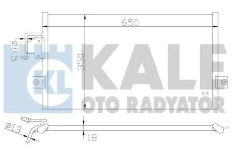 KALE HYUNDAI Радіатор кондиціонера (конденсатор) Coupe, Lantra II 95- для Kale-oto-radyator 379700 фото товару
