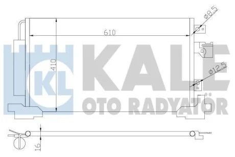 Радіатор кондиціонера Citroen C4 Aircross, C-Crooser, Mitsubishi ASX  KALE OTO RADYATOR для Kale-oto-radyator 381700 фото товару