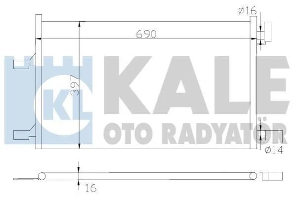 <strong>Радіатор кондиціонера Chevrolet Cruze, Orlando, Opel Astra J, Astra J GTC KALE OTO RADYATOR Kale-oto-radyator 385300 (фото 1)</strong>