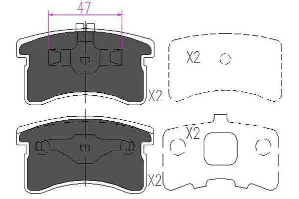 <strong>PARTS NISSAN Гальмівні колодки Maxima QX 94-00 KAVO KBP-1506 (фото 1)</strong>