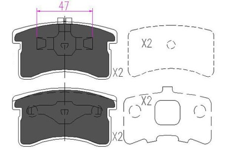 PARTS NISSAN Гальмівні колодки Maxima QX 94-00 KAVO KBP-1506 фото товару