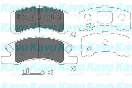 Комплект гальмівних колодок (дискових) KAVO KBP-1511 фото товару