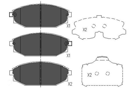 PARTS HYUNDAI Гальмівні колодки передн.Galloper 98- KAVO KBP-3014 фото товара