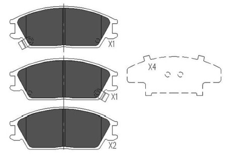 PARTS HYUNDAI гальмівні колодки дискові Accent,Getz,Lantra,Honda,Mitsubishi KAVO KBP-3033 фото товара