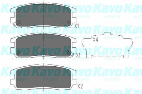 Комплект гальмівних колодок KAVO KBP-3502 (фото 1)