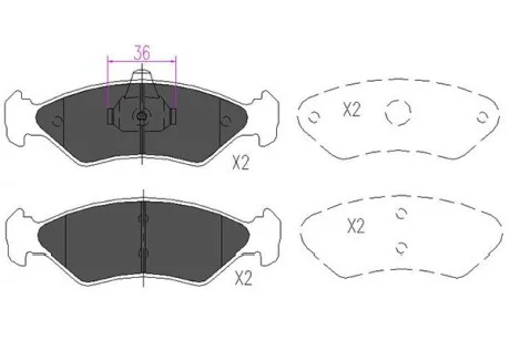PARTS FORD Гальмівні колодки передн. Fiesta IV,V,фургон 95-,Mazda 121 для KAVO KBP-4533 фото товару