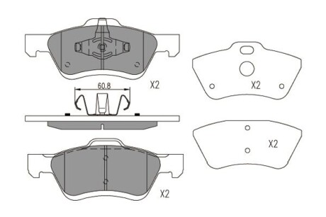 PARTS MAZDA Гальмівні колодки передн. TRIBUTE 04-, FORD MAVERICK 01- KAVO KBP-4564 фото товара