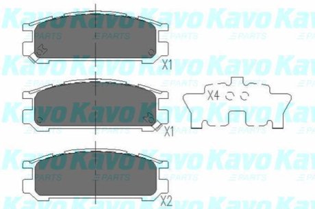 Комплект гальмівних колодок KAVO KBP-8016