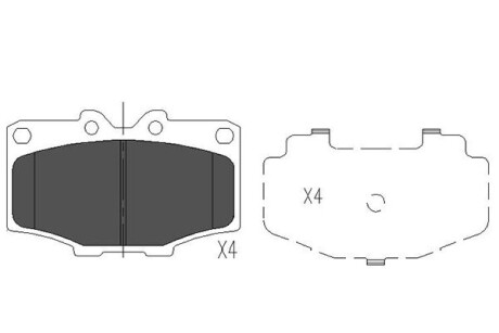 PARTS TOYOTA гальмівні колодки передн. Land Cruiser -96 KAVO KBP-9028 фото товара