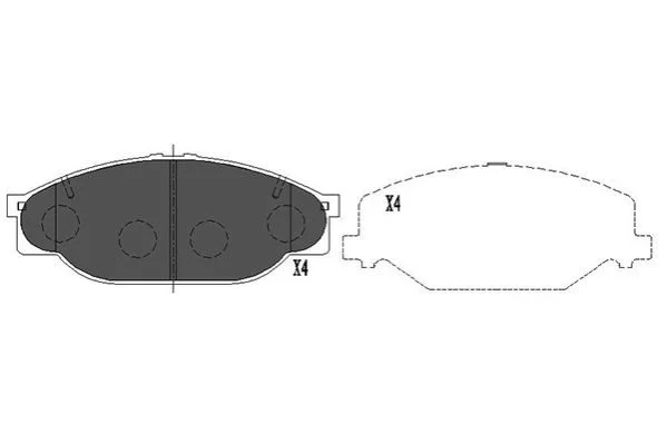 <strong>PARTS TOYOTA Гальмівні колодки передн. Hiace 89-95 KAVO KBP-9039 (фото 1)</strong>