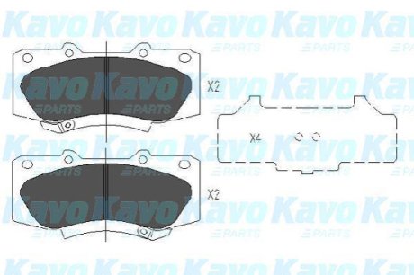 Комплект гальмівних колодок KAVO KBP-9133 (фото 1)