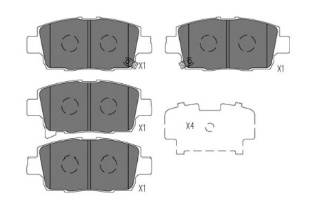 PARTS TOYOTA Гальмівні колодки передн. YARIS VERSO 1.3 02-05 KAVO KBP-9134 фото товара