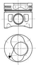 <strong>Поршень VW 79,76 +0.25 1-2 цмліндри KOLBENSCHMIDT 94427710 (фото 1)</strong>