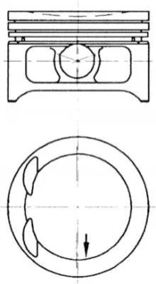 <strong>Поршень в комплекті на 1 циліндр, 2-й ремонт (+0,50) KOLBENSCHMIDT 97 332 610 (фото 1)</strong>