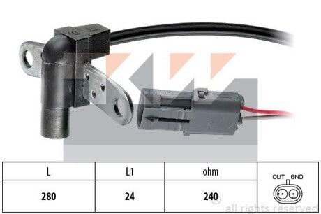 Датчик р/вала, к/вала (аналог EPS 1.953.023/Facet 9.0023) KW 453 023 фото товару