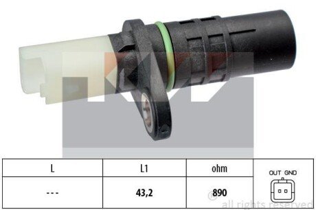 Датчик р/вала, к/вала (аналог EPS 1.953.555/Facet 9.0555) KW 453 555 фото товару