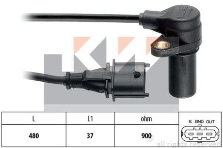 Датчик р/вала, к/вала (аналог EPS 1.953.631/Facet 9.0631) KW 453 631 фото товару