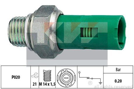 Датчик тиску масла (аналог EPS 1.800.131/Facet 7.0131) KW 500 131 фото товара