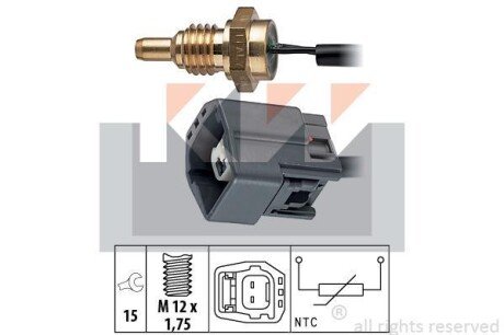 Датчик температури охолодж. рідини/масла/топлива (аналог EPS 1.830.295/Facet 7.3295) KW 530 295 фото товару