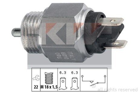 Датчик заднього ходу (аналог EPS 1.860.010/Facet 7.6010) KW 560 010 фото товара