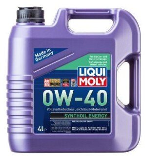 ОЛИВА МОТОРНА SYNTHOIL ENERGY 0W-40 4Л LIQUI MOLY 2451 фото товара