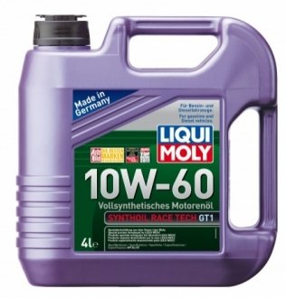 Моторное масло Synthoil Race Tech GT1 10W-60 синтетическое 4 л LIQUI MOLY 7535 фото товара