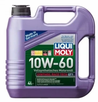 Моторное масло Liqui Moly Synthoil Race Tech GT1 10W-60 синтетическое 4 л для LIQUI MOLY 7535 фото товара