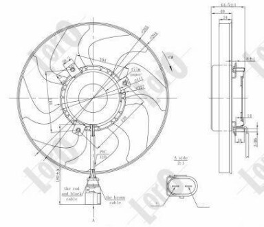 Вентилятор радиатора Caddy/Golf V/VI/Passat B6 (200W/295mm) 1.0-3.6 (03-) Loro 003-014-0009 фото товара