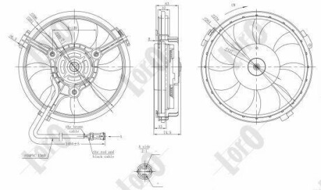 Вентилятор радиатора A6 -05/Passat -00 (280mm/300W/+AC) Loro 003-014-0011 фото товара