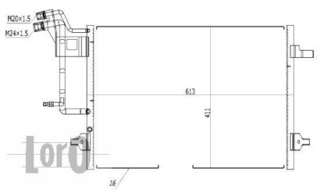 Радіатор кондиціонера SKODA Octavia 05- Loro 003-016-0002