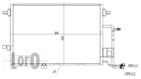 Радиатор кондиционера AUDI A6/S6 2.5Tdi 97- Loro 003-016-0007 фото товара