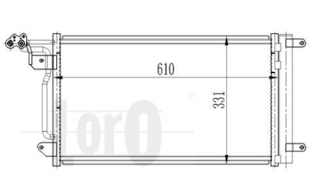 Радиатор кондиционера A1/Polo/Fabia/Rapid 1.0-1.6/1.6D-2.0D 09- Loro 003-016-0022 фото товара