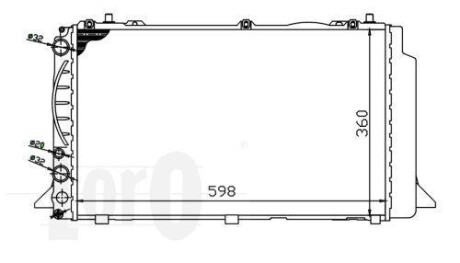 Радиатор воды Audi 80 -96 1.9TDI/2.0i Loro 003-017-0011 фото товара