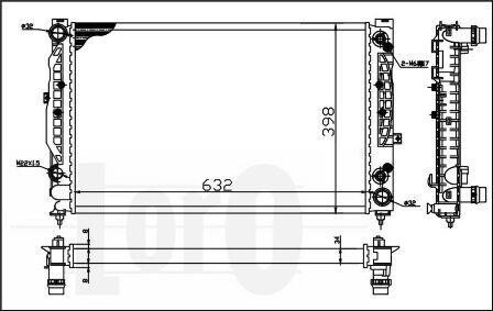 Радиатор охлаждения двигателя A4/A6/Passat 95-08 2.5-2.8 Loro 003-017-0023 фото товара