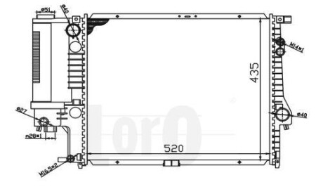 Радиатор охлаждения двигателя E39 2.5-2.8i 95-00 Loro 004-017-0003 фото товара