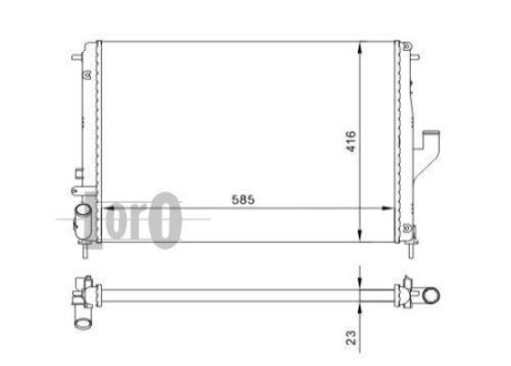 Радиатор воды Duster/Logan/Sandero 1.5dCi/1.6 06- (590x415x20) Loro 010-017-0002 фото товара