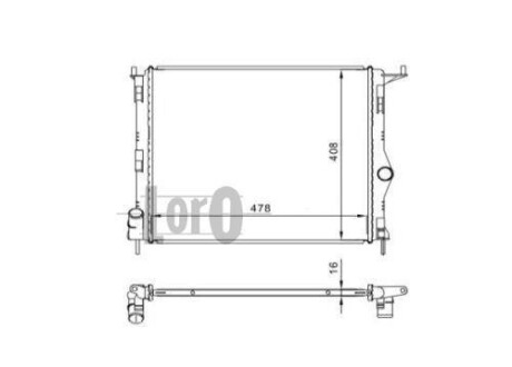 Радіатор води Logan/Sandero 1.2/1.4/1.6 04- Loro 010-017-0003 фото товару