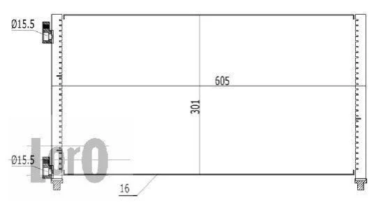 <strong>Радіатор кондиціонера DOBLO/PUNTO II 1.3 MJTD/1.2 i 99- Loro 016-016-0008 (фото 1)</strong>