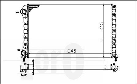 Радіатор води Doblo 1.9D/1.4i/1.6i 01- -AC (700x306x26) Loro 016-017-0019 фото товару