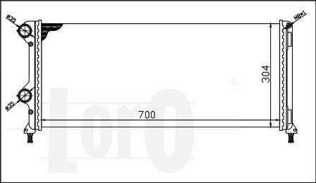 Радіатор води Doblo 1.3-1.9 JTD/MJTD 01- Loro 016-017-0038 фото товару