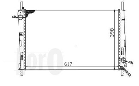 Радіатор охолодження двигуна MONDEO III 1.8 i 16V (AC +/-) 00- Loro 017-017-0015 фото товару