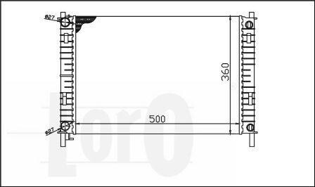 Радіатор води FIESTA 1.3i/1.4TDCi 02-05 MT +/-AC Loro 017-017-0017 фото товару