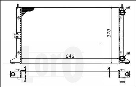 Радіатор охолодження двигуна VW Sharan/Seat Alhambra/Ford Galaxy 1.8-2.8/1.9TDI 95-10 Loro 017-017-0027 фото товару