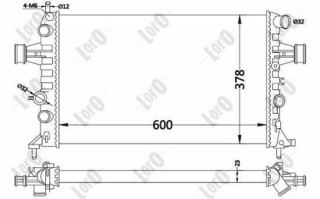 Купити Радіатор води Astra G/Zafira A 98-05 1.4-2.2 Loro 037-017-0019 за низькою ціною в Україні (фото 1)