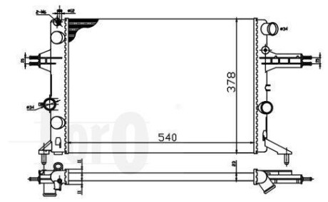 Радиатор охлаждения двигателя ASTRA G/ZAFIRA A 1.4i/1.6i 16V98- Loro 037-017-0022